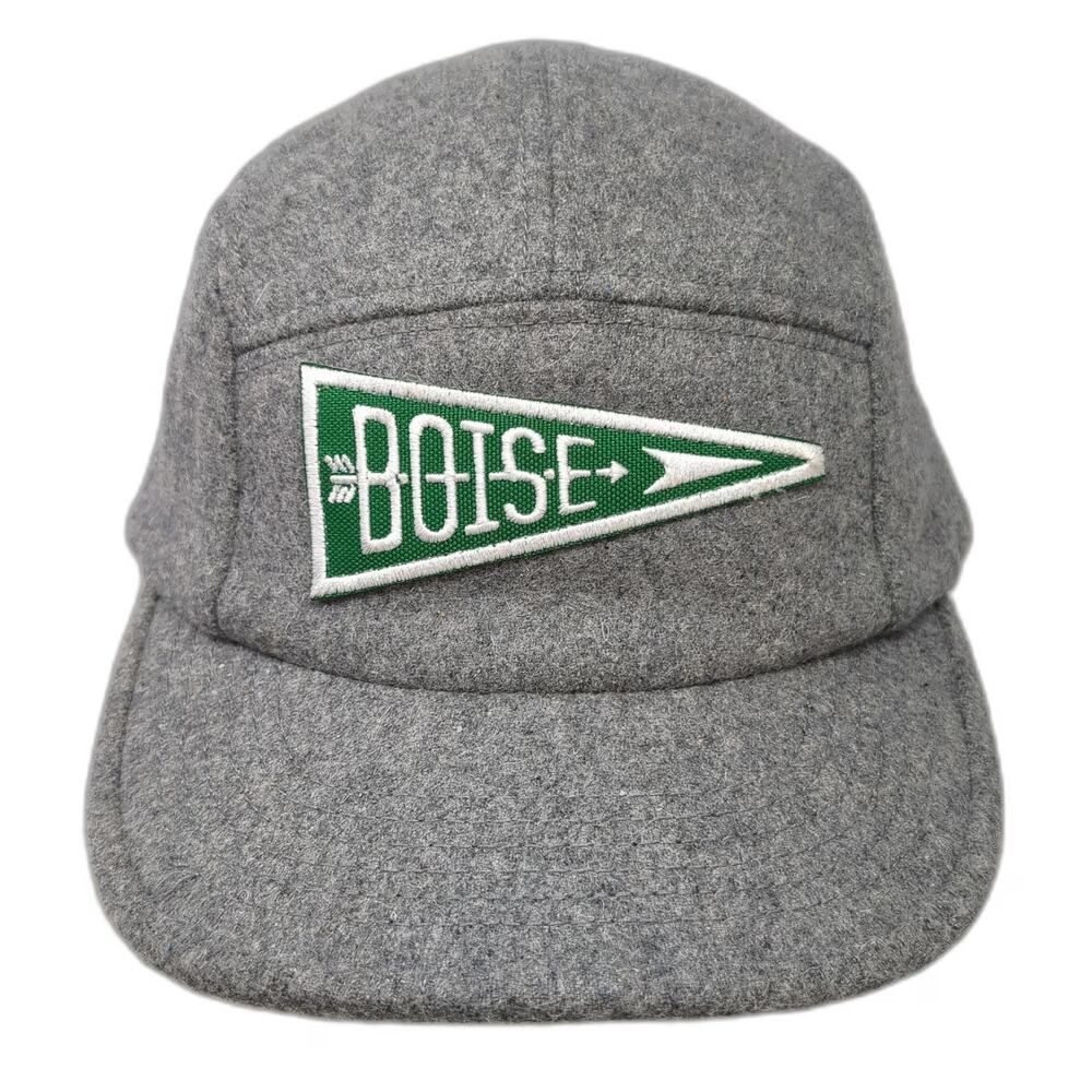 Alternative 5 Panel Hat Gray One Size Wool Boise Pennant Patch Slideback Cap